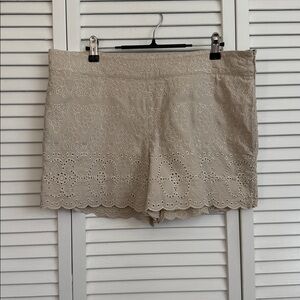 Elevenses Beige Lace Women Shorts